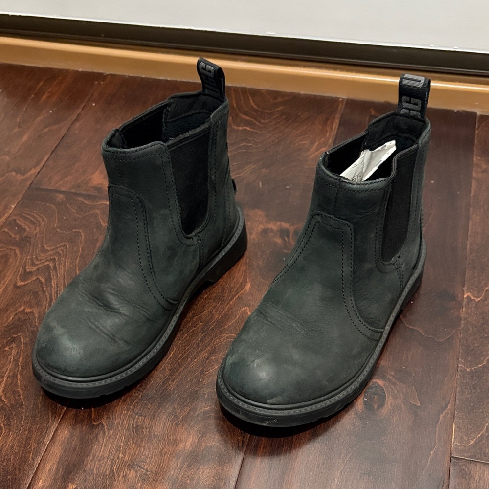 UGG Black Leather Ankle Boots 13